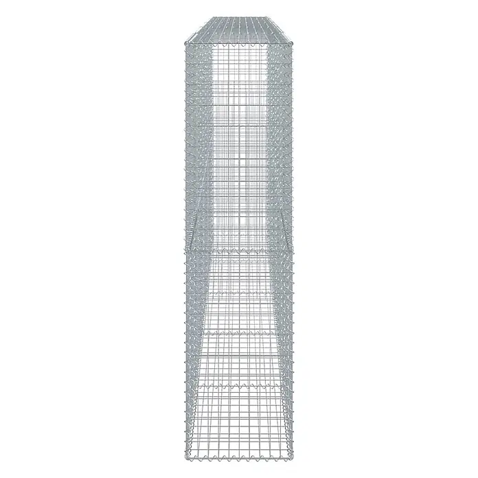 Furnicato Gabione - 500 x 50 x 200 cm, Metall, Maschenbreite: 50 mm, Maschenhöhe: 100 mm - Hoher, rechteckiger Gabionenkorb aus silbernem Drahtgeflecht für Stützmauern oder Landschaftsbau.
