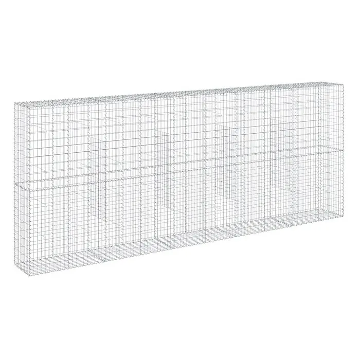 Furnicato Gabione - 500 x 50 x 200 cm, Metall, Maschenbreite: 50 mm, Maschenhöhe: 100 mm - Silbergrauer Drahtgitter-Gabionenkorb, rechteckig und modular, leer und bereit zum Befüllen.
