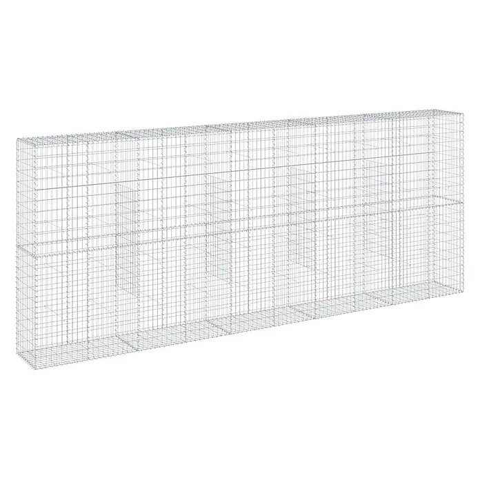 Furnicato Gabione - 500 x 50 x 200 cm, Metall, Maschenbreite: 50 mm, Maschenhöhe: 100 mm - Leerer rechteckiger Gabionenkorb aus verzinktem Stahldrahtgeflecht.