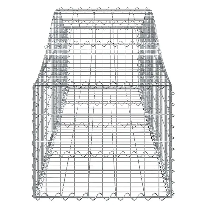 Furnicato Gabione - 60 x 200 x 50 cm, Metall, Maschenbreite: 50 mm, Maschenhöhe: 100 mm - Silberner Drahtgitter-Gabionenkorb, rechteckig, zur Steinbefüllung.