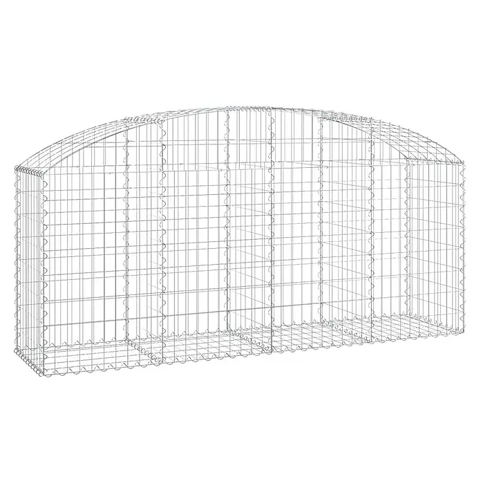Furnicato Gabione - 100 x 200 x 50 cm, Metall, Maschenbreite: 50 mm, Maschenhöhe: 100 mm - Silberner Drahtgittertunnel für Tiergehege oder Pflanzenschutz.