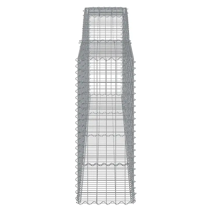 Furnicato Gabione - 140 x 400 x 50 cm, Metall, Maschenbreite: 50 mm, Maschenhöhe: 100 mm - Hoher, rechteckiger Gabionenkorb aus verzinktem Drahtgeflecht für Landschaftsbau und Bau.