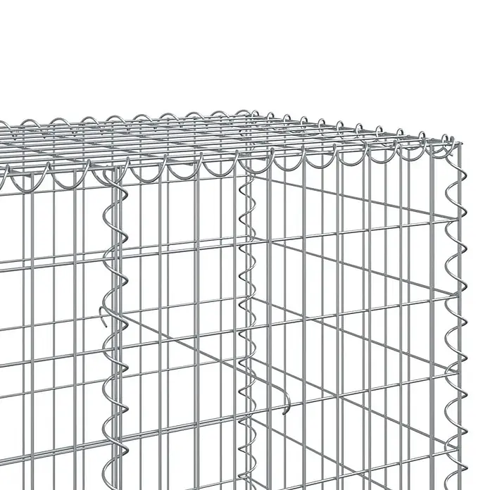 Furnicato Gabione - 450 x 100 x 100 cm, Metall, Maschenbreite: 50 mm, Maschenhöhe: 100 mm - Gabionenkorb aus verzinktem Stahlgeflecht.