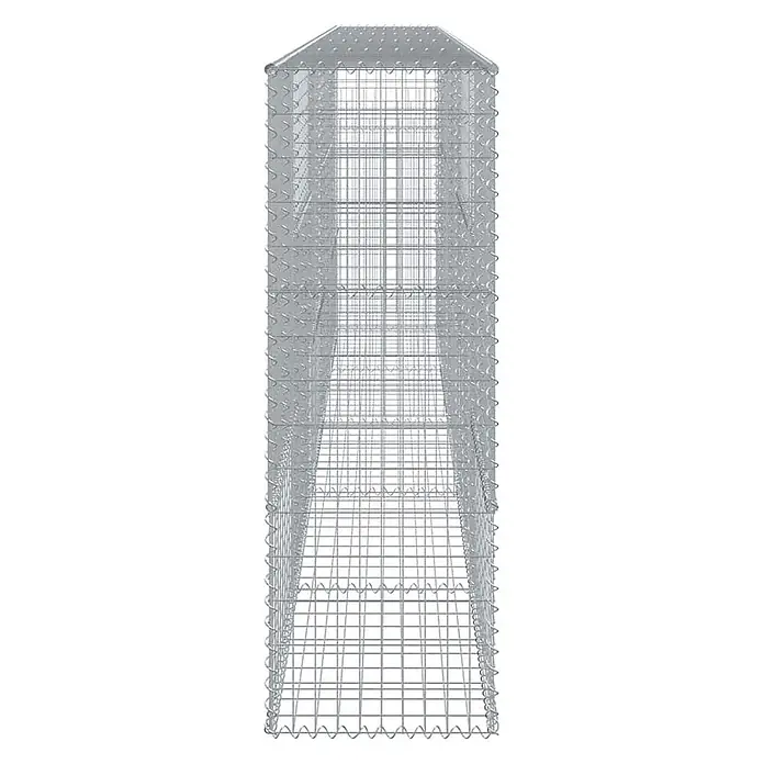 Furnicato Gabione - 500 x 50 x 150 cm, Metall, Maschenbreite: 50 mm, Maschenhöhe: 100 mm - Hoher rechteckiger Gabionenkorb aus verzinktem Drahtgeflecht mit Spiralverbindern und gelochtem Metalldeckel.