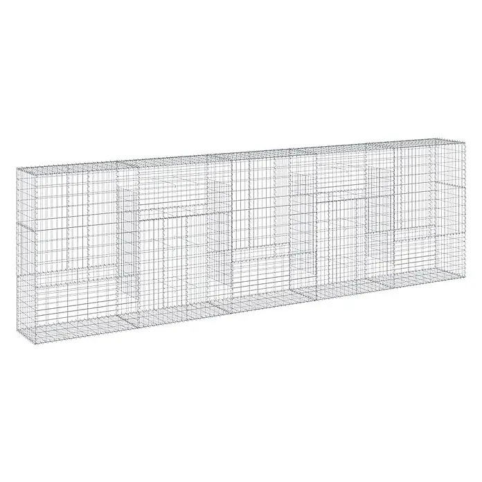 Furnicato Gabione - 500 x 50 x 150 cm, Metall, Maschenbreite: 50 mm, Maschenhöhe: 100 mm - Rechteckiger Gabionenkorb aus Drahtgitter mit inneren Unterteilungen, bereit zur Befüllung.