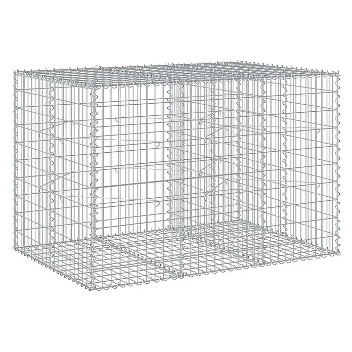 Furnicato Gabione - 150 x 100 x 100 cm, Metall, Maschenbreite: 50 mm, Maschenhöhe: 100 mm - Silberner Drahtgitter-Gabionenkorb, bereit zur Befüllung für eine stabile Struktur.