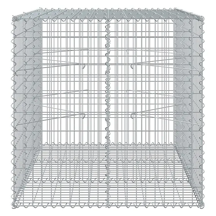 Furnicato Gabione - 150 x 100 x 100 cm, Metall, Maschenbreite: 50 mm, Maschenhöhe: 100 mm - Leerer, quaderförmiger Gabionenkäfig aus verzinktem Silberdrahtgeflecht.
