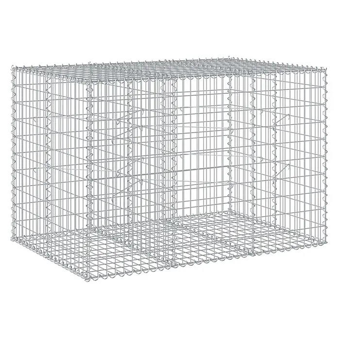 Furnicato Gabione - 150 x 100 x 100 cm, Metall, Maschenbreite: 50 mm, Maschenhöhe: 100 mm - Silberfarbener, rechteckiger Drahtgitter-Gabionenkorb zum Befüllen mit Steinen.