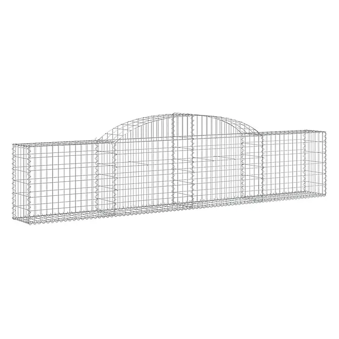 Furnicato Gabione - 30 x 300 x 80 cm, Metall, Maschenbreite: 50 mm, Maschenhöhe: 100 mm - Drahtgitter-Gabione mit gewölbtem Mittelteil.