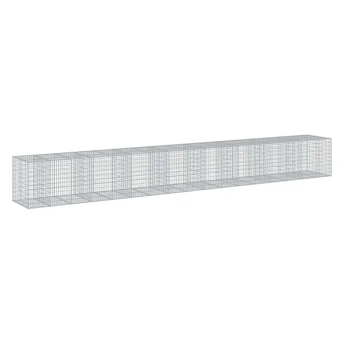 Furnicato Gabione - 850 x 100 x 100 cm, Metall, Maschenbreite: 50 mm, Maschenhöhe: 100 mm - Langer, rechteckiger Käfig aus grauem Drahtgitter.