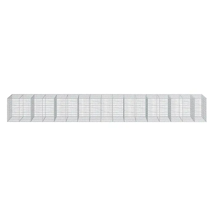 Furnicato Gabione - 850 x 100 x 100 cm, Metall, Maschenbreite: 50 mm, Maschenhöhe: 100 mm - Langer, rechteckiger Gabionenkorb aus silbernem Drahtgeflecht.