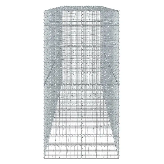 Furnicato Gabione - 550 x 100 x 200 cm, Metall, Maschenbreite: 50 mm, Maschenhöhe: 100 mm - Hoher, sich verjüngender Gabionenkorb aus verzinktem Drahtgeflecht für Landschaftsbau.