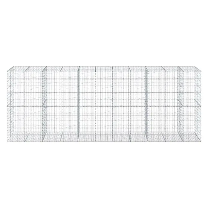 Furnicato Gabione - 550 x 100 x 200 cm, Metall, Maschenbreite: 50 mm, Maschenhöhe: 100 mm - Großes rechteckiges Gehege aus silbernem Drahtgeflecht.