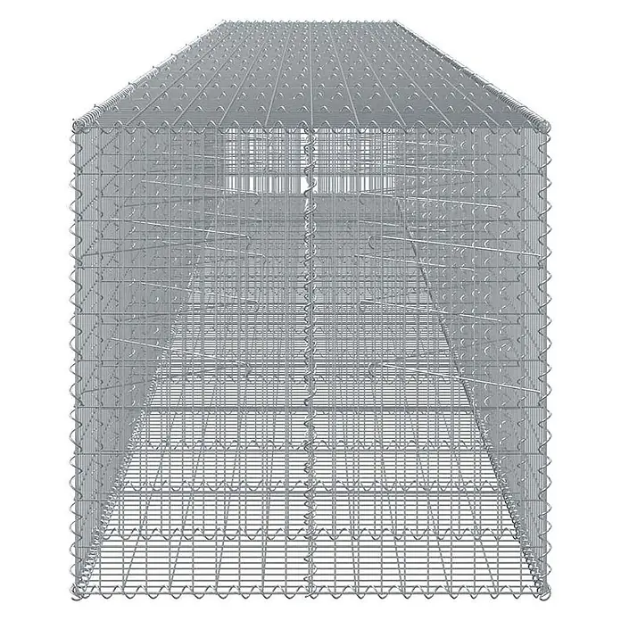 Furnicato Gabione - 850 x 100 x 100 cm, Metall, Maschenbreite: 50 mm, Maschenhöhe: 100 mm - Rechteckiger Gabionenkorb aus silbernem Drahtgeflecht für Steinmauern.