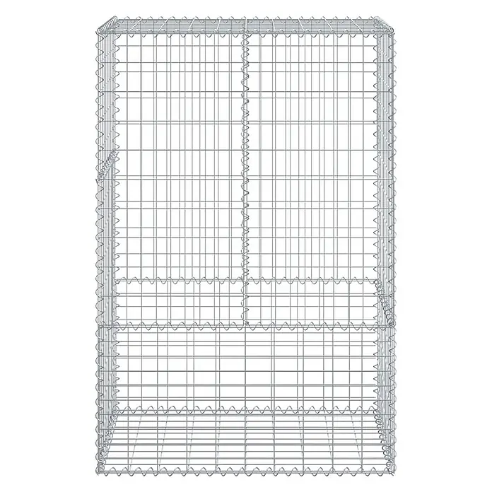 Furnicato Gabione - 100 x 50 x 150 cm, Metall, Maschenbreite: 50 mm, Maschenhöhe: 100 mm - Leerer rechteckiger Gabionenkorb aus grauem Drahtgeflecht, bereit zum Befüllen.