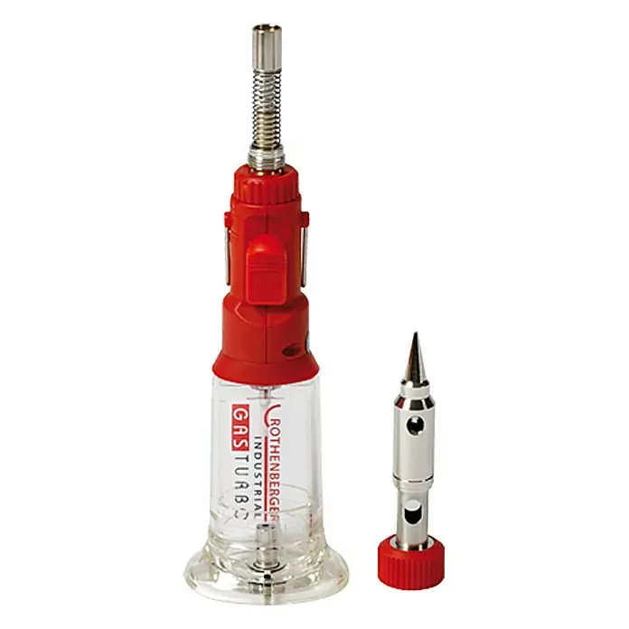 Rothenberger Industrial Soldador a gas RO-PEN - Temperatura máxima: 1.300 °C - Un soldador de gas Rothenberger con punta intercambiable para aplicaciones de soldadura versátiles.