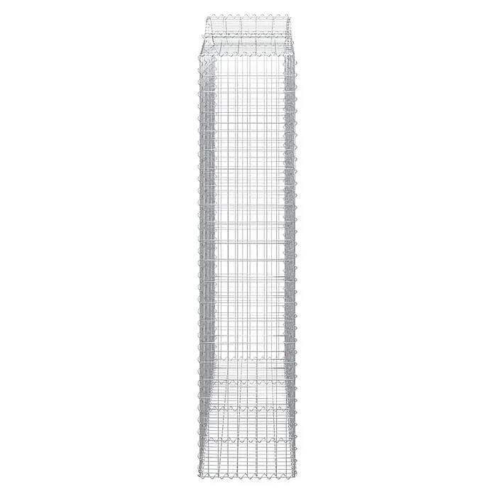 Furnicato Gabione - 50 x 200 x 240 cm, Metall, Maschenbreite: 50 mm, Maschenhöhe: 100 mm - Hoher rechteckiger Gabionendrahtkorb, leer, aus verzinktem Stahl.