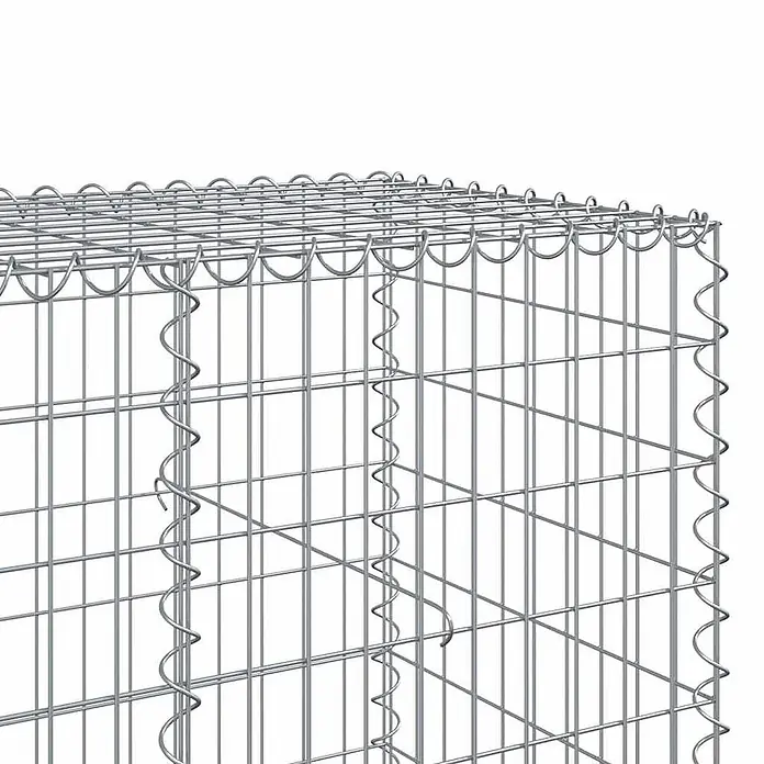 Furnicato Gabione - 750 x 100 x 100 cm, Metall, Maschenbreite: 50 mm, Maschenhöhe: 100 mm - Gabionenkorb aus verzinktem Stahl, eine robuste Drahtgitterstruktur.