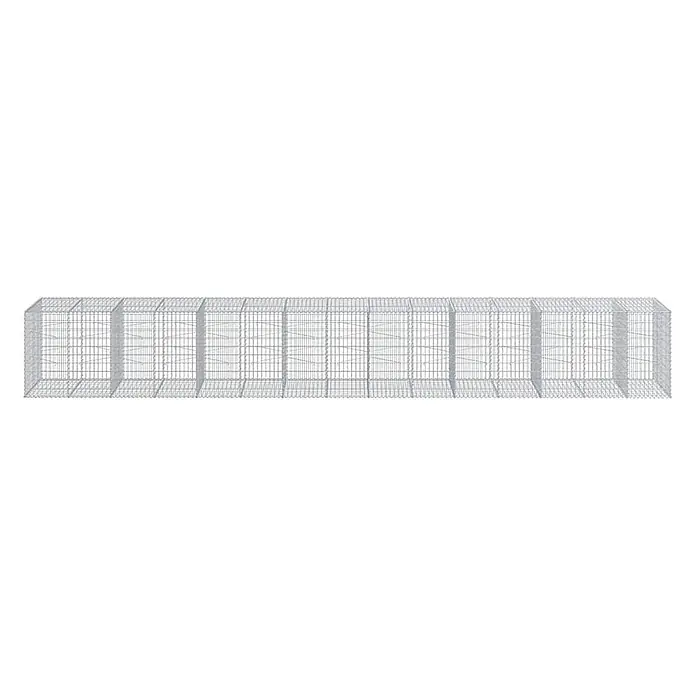 Furnicato Gabione - 750 x 100 x 100 cm, Metall, Maschenbreite: 50 mm, Maschenhöhe: 100 mm - Langer rechteckiger Gabionenkorb aus verzinktem Stahldrahtgeflecht, für Landschaftsbau und Bauprojekte.