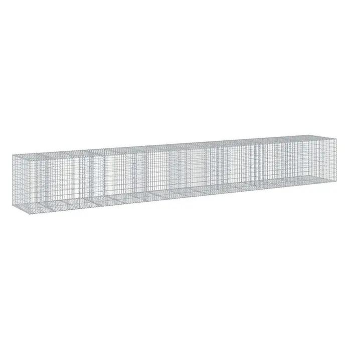 Furnicato Gabione - 750 x 100 x 100 cm, Metall, Maschenbreite: 50 mm, Maschenhöhe: 100 mm - Rechteckiger Gabionenkorb aus verzinktem Metallgitter.