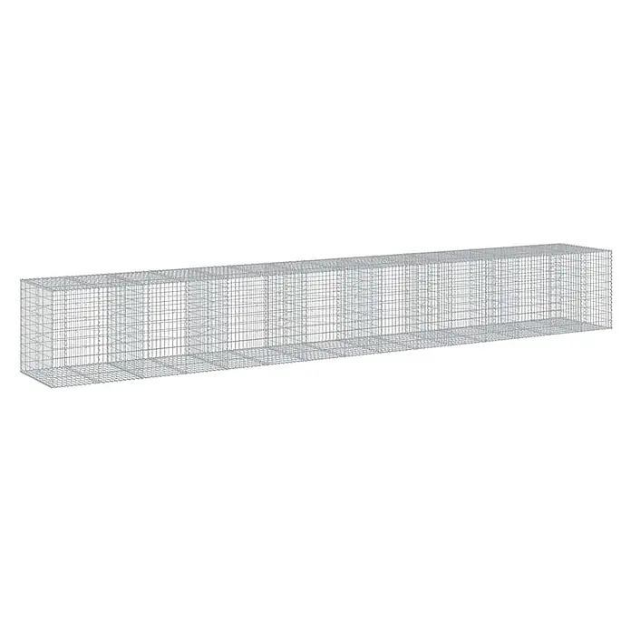 Furnicato Gabione - 750 x 100 x 100 cm, Metall, Maschenbreite: 50 mm, Maschenhöhe: 100 mm - Langer rechteckiger Drahtgitter-Gabionenkorb.