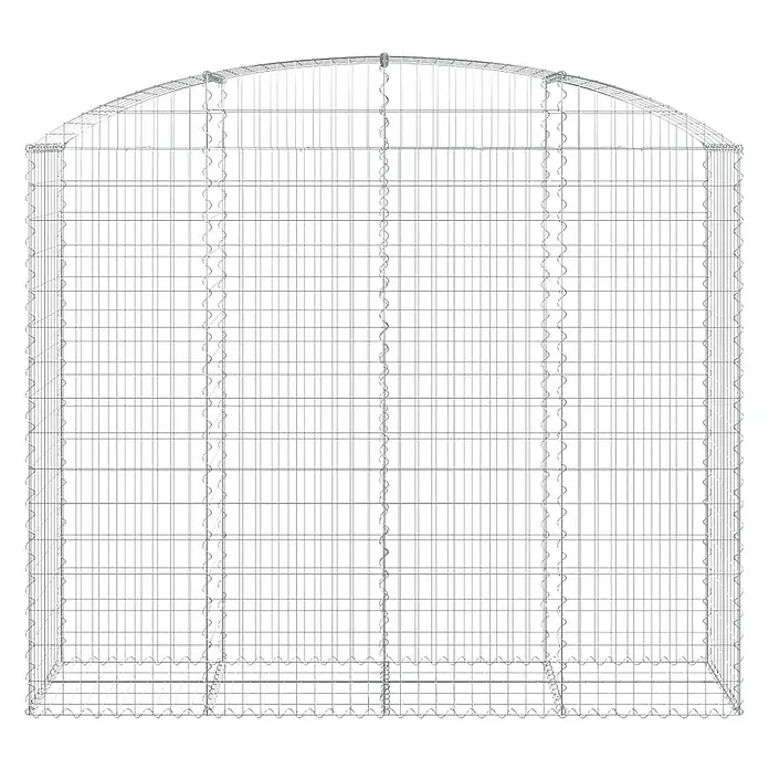 Furnicato Gabione - 180 x 200 x 50 cm, Metall, Maschenbreite: 50 mm, Maschenhöhe: 100 mm - Grauer Drahtgitterkäfig mit gewölbter Oberseite.