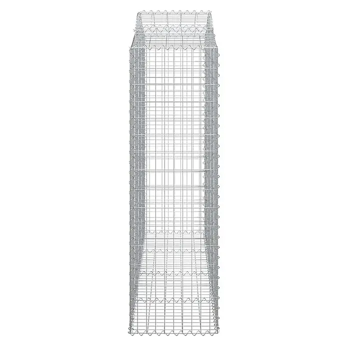 Furnicato Gabione - 50 x 200 x 180 cm, Metall, Maschenbreite: 50 mm, Maschenhöhe: 100 mm - Rechteckiger Gabionenkorb aus silbernem Drahtgeflecht zum Befüllen.