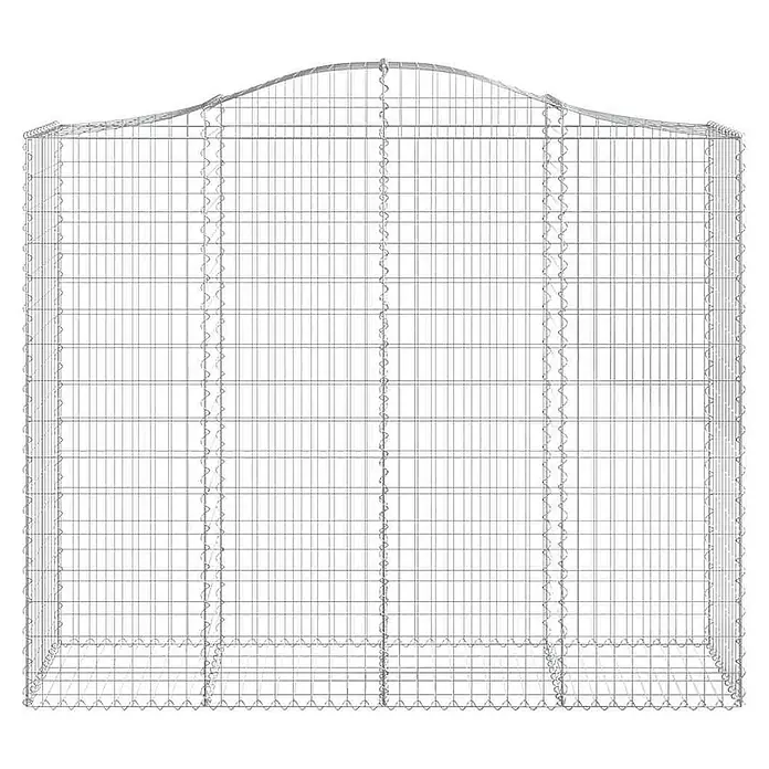 Furnicato Gabione - 50 x 200 x 180 cm, Metall, Maschenbreite: 50 mm, Maschenhöhe: 100 mm - Gabionenkorb aus verzinktem Stahldraht mit gewölbter Oberseite.