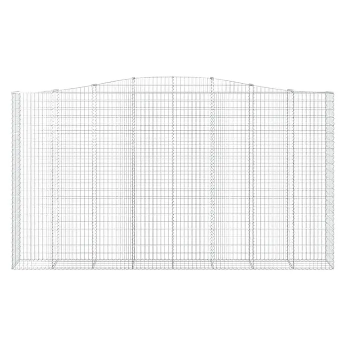 Furnicato Gabione - 50 x 400 x 240 cm, Metall, Maschenbreite: 50 mm, Maschenhöhe: 100 mm - Silbernes Drahtgeflecht-Gehege oder Voliere mit gewölbtem Dach.