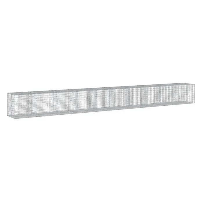 Furnicato Gabione - 1.000 x 100 x 100 cm, Metall, Maschenbreite: 50 mm, Maschenhöhe: 100 mm - Langes, rechteckiges Drahtgitter-Käfig aus silbergrauem Metall, geeignet für Gabionen oder ähnliche Strukturen.