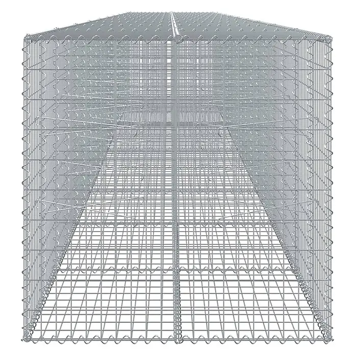 Furnicato Gabione - 1.000 x 100 x 100 cm, Metall, Maschenbreite: 50 mm, Maschenhöhe: 100 mm - Leerer silberner Drahtgitter-Gabionenkorb, rechteckige Prismenform, für Stützmauern oder Landschaftsgestaltung.