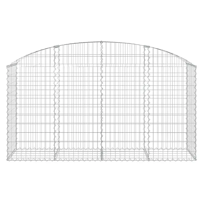 Furnicato Gabione - 120 x 200 x 50 cm, Metall, Maschenbreite: 50 mm, Maschenhöhe: 100 mm - Silbernes Drahtgitter-Gehege mit gewölbtem Dach für Hühner oder Kleintiere.