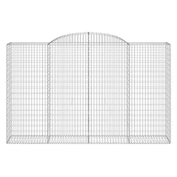 Furnicato Gabione - 200 x 300 x 50 cm, Metall, Maschenbreite: 50 mm, Maschenhöhe: 100 mm - Robuster Drahtgitter-Gabionenkorb mit rechteckigem Boden und gewölbtem Oberteil, geeignet für Mauern oder Zäune.