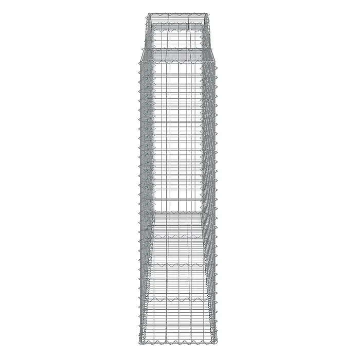 Furnicato Gabione - 200 x 300 x 50 cm, Metall, Maschenbreite: 50 mm, Maschenhöhe: 100 mm - Leerer, hoher, rechteckiger Gabionenkorb aus silbernem Drahtgeflecht.