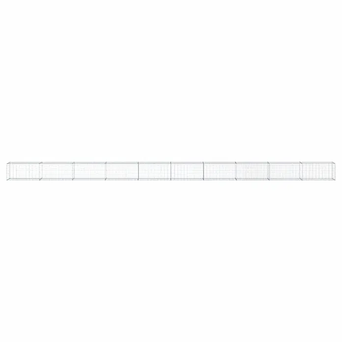 Furnicato Gabione - 1.000 x 50 x 50 cm, Metall, Maschenbreite: 50 mm, Maschenhöhe: 100 mm - Langes, modulares silbernes Drahtgitter-Gehege für Haustiere.