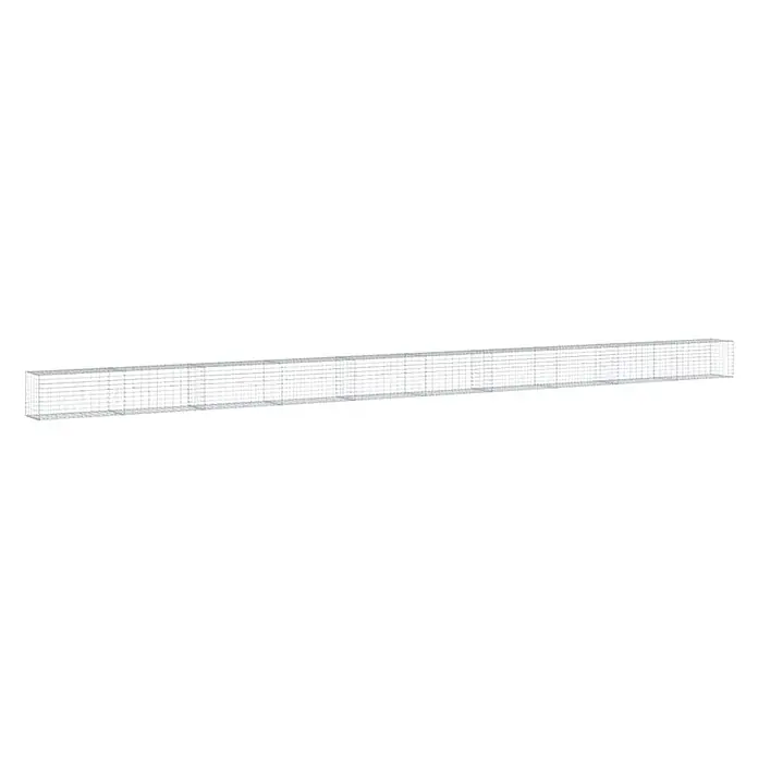 Furnicato Gabione - 1.000 x 50 x 50 cm, Metall, Maschenbreite: 50 mm, Maschenhöhe: 100 mm - Langes, rechteckiges graues Gittergeflecht als Strukturelement.