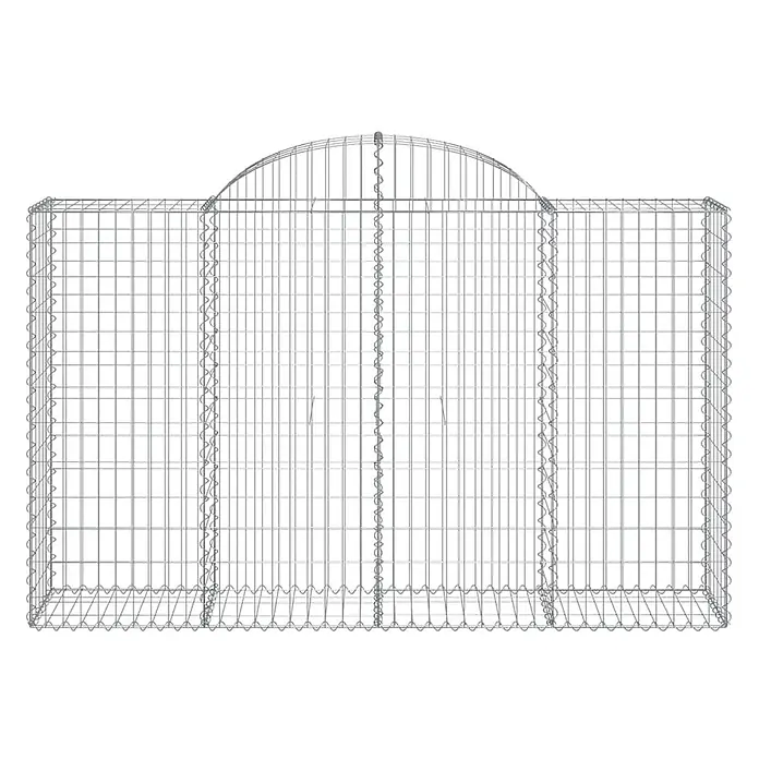 Furnicato Gabione - 50 x 200 x 140 cm, Metall, Maschenbreite: 50 mm, Maschenhöhe: 100 mm - Drahtgeflecht-Gabionenkorb aus Metall mit gewölbter Oberseite.