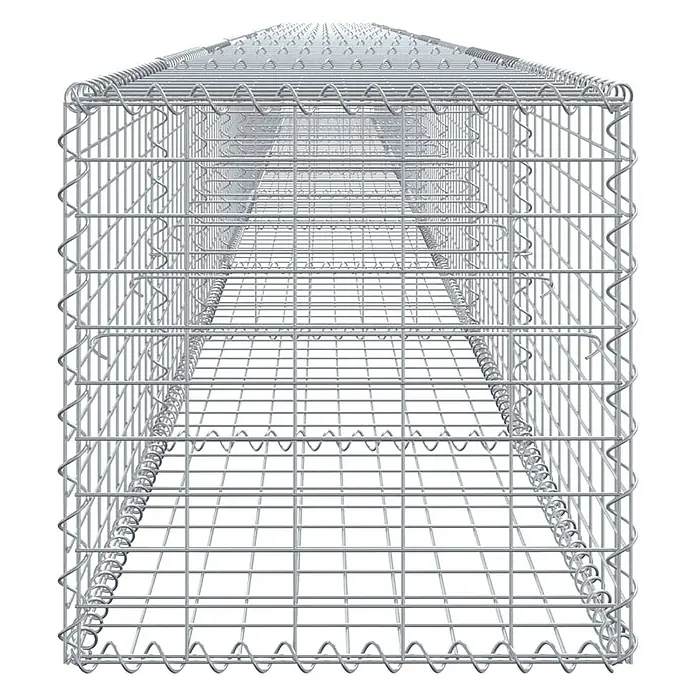 Furnicato Gabione - 1.000 x 50 x 50 cm, Metall, Maschenbreite: 50 mm, Maschenhöhe: 100 mm - Stapelbare silberne Metall-Drahtgeflecht-Gabionenkörbe für Landschaftsbau und Bauwesen.