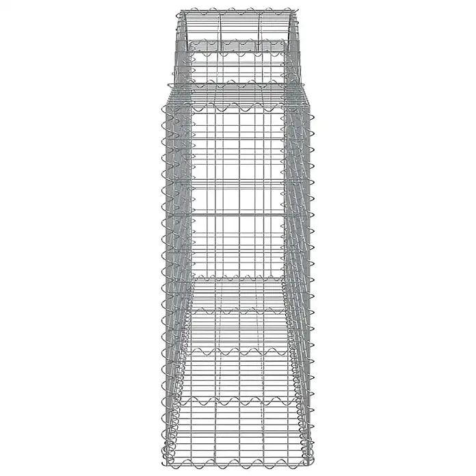 Furnicato Gabione - 50 x 200 x 120 cm, Metall, Maschenbreite: 50 mm, Maschenhöhe: 100 mm - Leerer, rechteckiger Gabionenkorb aus grauem Drahtgeflecht.