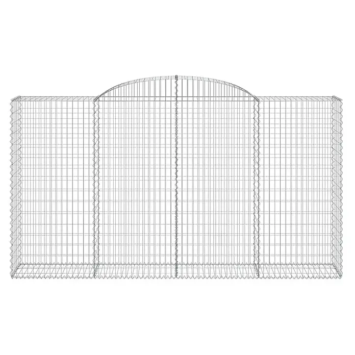 Furnicato Gabione - 180 x 300 x 50 cm, Metall, Maschenbreite: 50 mm, Maschenhöhe: 100 mm - Rechteckiger Gabionenkorb aus verzinktem Drahtgeflecht mit gewölbtem Oberteil, bereit zur Steinbefüllung.