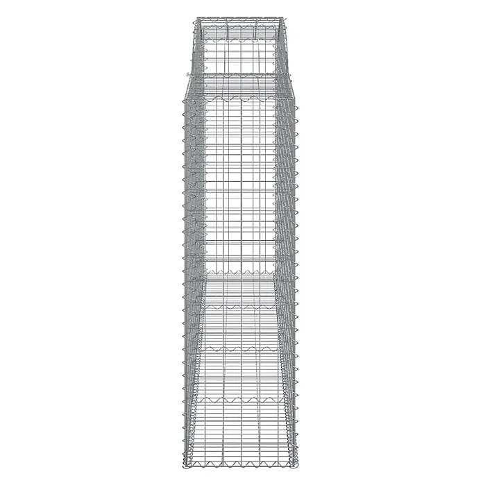 Furnicato Gabione - 180 x 300 x 50 cm, Metall, Maschenbreite: 50 mm, Maschenhöhe: 100 mm - Hoher rechteckiger Käfig aus verzinktem Stahldraht mit wellenförmigen Querstreben.