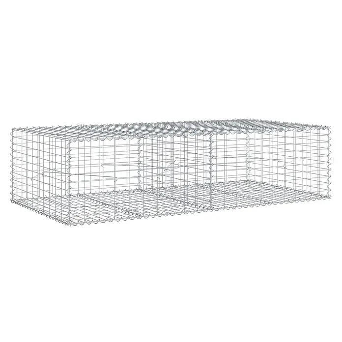 Furnicato Gabione - 200 x 100 x 50 cm, Metall, Maschenbreite: 50 mm, Maschenhöhe: 100 mm - Leerer rechteckiger Gabionenkorb aus verzinktem Stahldrahtgeflecht.