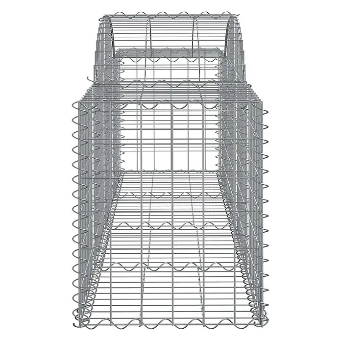 Furnicato Gabione - 50 x 200 x 80 cm, Metall, Maschenbreite: 50 mm, Maschenhöhe: 100 mm - Grauer Metallgitter-Gabionenkorb, rechteckig mit gewölbter Oberseite, für Stützmauern und Landschaftsbau.