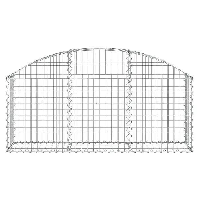 Furnicato Gabione - 30 x 150 x 80 cm, Metall, Maschenbreite: 50 mm, Maschenhöhe: 100 mm - Gebogener Drahtgitter-Gabionenkorb mit Spiralverbindern.
