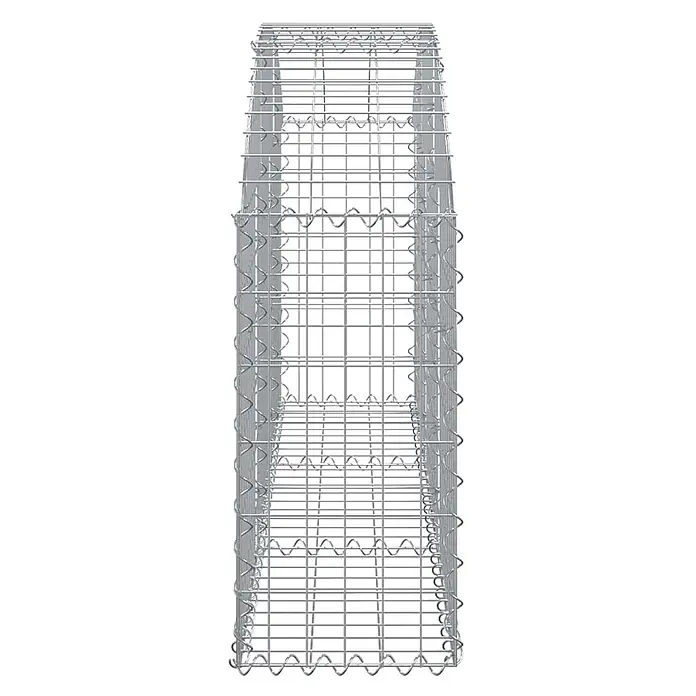 Furnicato Gabione - 30 x 150 x 80 cm, Metall, Maschenbreite: 50 mm, Maschenhöhe: 100 mm - Rechteckiger Gabionenkorb aus silbergrauem Drahtgitter, bereit zum Befüllen.