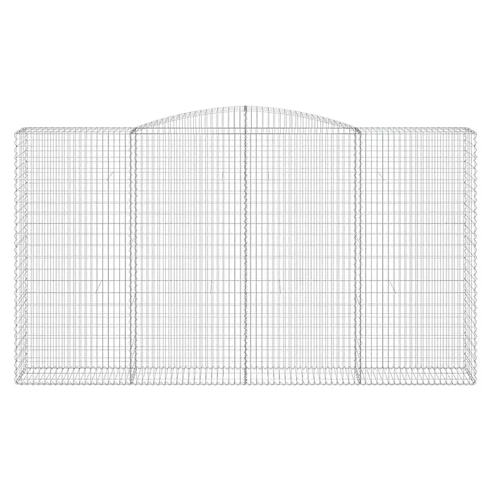 Furnicato Gabione - 240 x 400 x 50 cm, Metall, Maschenbreite: 50 mm, Maschenhöhe: 100 mm - Verzinkter Drahtgitterkäfig mit gebogenem oberen Abschnitt.