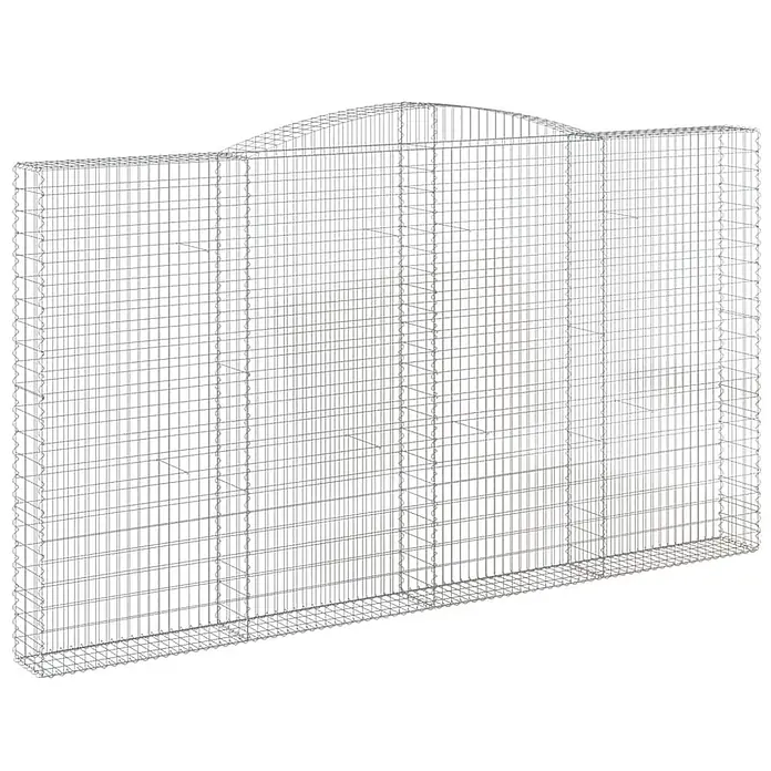 Furnicato Gabione - 240 x 400 x 30 cm, Metall, Maschenbreite: 50 mm, Maschenhöhe: 100 mm - Verzinkter Drahtgeflecht-Gabionenkorb mit geschwungener Oberseite, zum Befüllen mit Steinen für Landschaftsgestaltung.