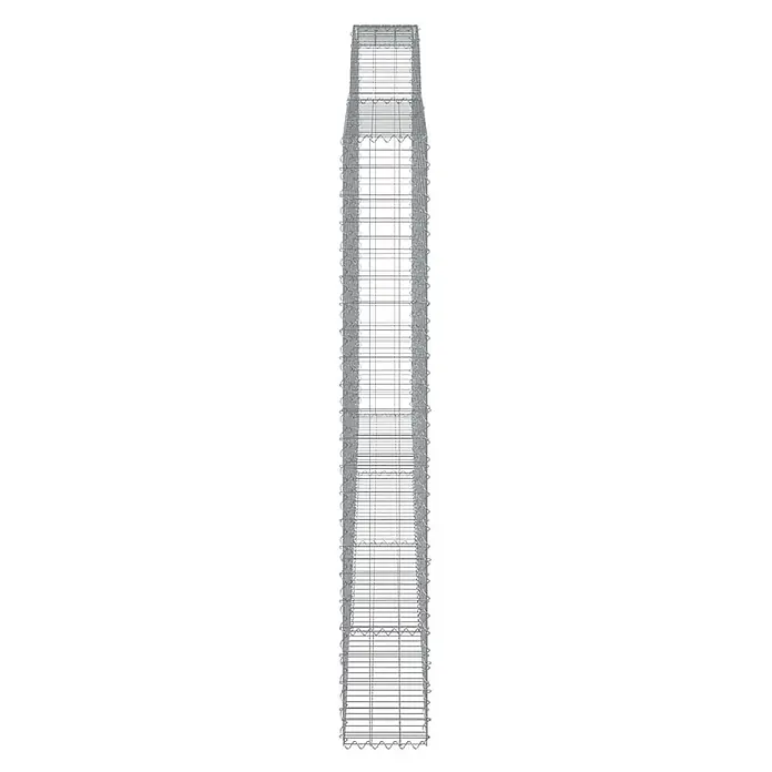 Furnicato Gabione - 240 x 400 x 30 cm, Metall, Maschenbreite: 50 mm, Maschenhöhe: 100 mm - Silbergraue Drahtgitterstruktur, rechteckig mit sich verjüngenden Enden, für Gabionen oder Bewehrung.