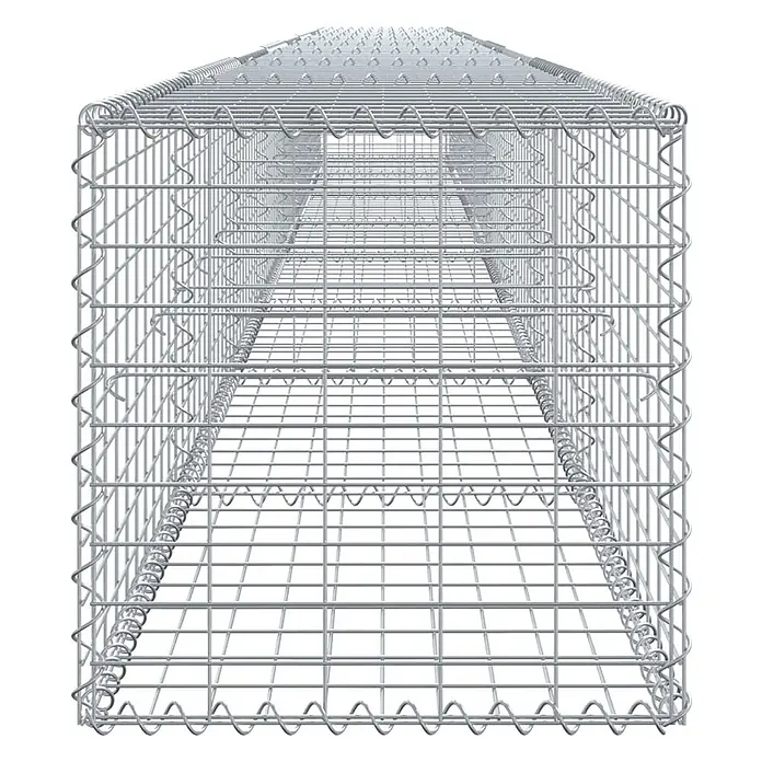 Furnicato Gabione - 800 x 50 x 50 cm, Metall, Maschenbreite: 50 mm, Maschenhöhe: 100 mm - Rechteckiger, leerer Gabionenkorb aus silbergrauem verzinktem Drahtgeflecht.