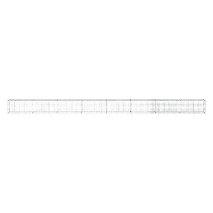 Furnicato Gabione - 800 x 50 x 50 cm, Metall, Maschenbreite: 50 mm, Maschenhöhe: 100 mm - Langer, grauer Drahtgitter-Kanal.